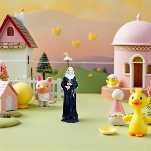 10 Figuras de Resina de Monja Sagrada para Decoración miniatura 4