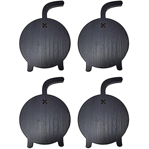Nangopop Cat Butt Drink Coasters - Set of 4 Funny and Cute Wood Coasters for Coffee Table, Great for Housewarming Gift or Bar Decor, 4 Inches Cover