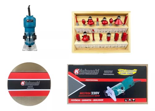 Tupia Laminadora Manual 900w + Jogo de Fresas 15pçs (220, Volts)