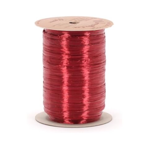 Berwick Offray Burgundy Red Pearlized Raffia Ribbon, 1/4'' Wide, 100 Yards Cover