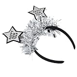 Diadema en Forma de Estrella, Resistencia a la Fractura del Aro del Pelo en Forma de Estrella Fácil de Combinar para el Hogar(Año estrella de plata)