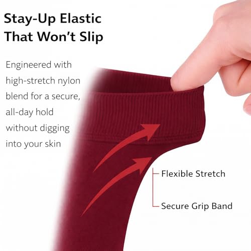 Image of Diamond Star Women's Trouser Socks, Opaque Knee High Nylon Socks, Stretchy Comfort Fit for Work and Casual, 6 Pairs