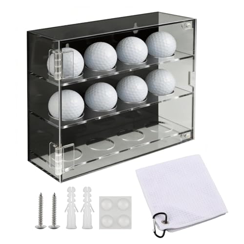 3-Tier Acrylic Golf Ball Display Case with 12 Compartments &