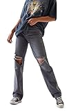 PacSun Women's Washed Black Ripped '90s Boyfriend Jeans Size 22