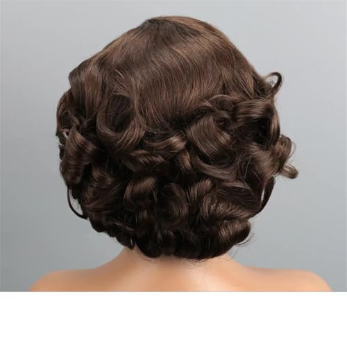-*-Bob Wig Human Hair Pre Cut Glueless HD Lace ClosureWigs, Big Curly Mature Boss Left C Parted Frontal Wig For Women