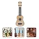 NUOBESTY Mini-Ukulele-Gitarre FüR Kinder, 4-Saiten Plastik Spielzeuggitarre, Musikinstrument Lernspielzeug, PäDagogisches Musikspielzeug FüR Musikunterricht Und Geschenke, Beige