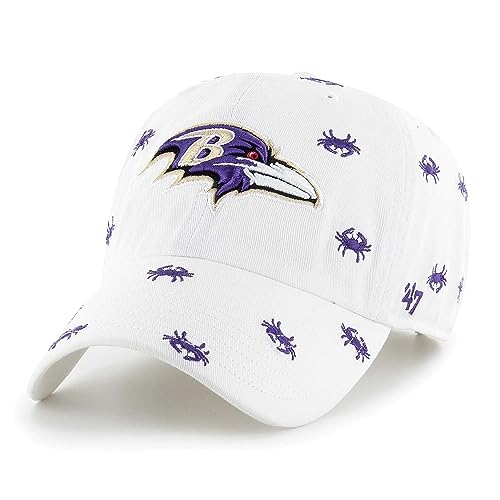 47 Unisex White Baltimore Ravens Confetti Clean Up Adjustable Hat