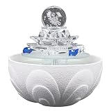 Crystal Ball Indoor Waterfall Fountain Desktop Feng Shui Turn Water Fountain Decoration Glass Crysta