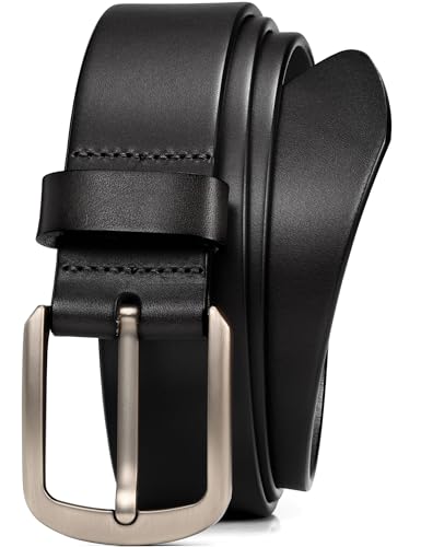 WOLFANT 1.5" Top Full Grain Leather Belt for Men in