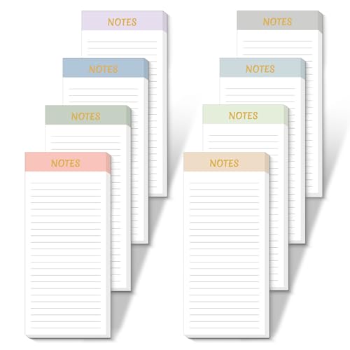Bloc-notes magnétiques pour réfrigérateur Lot de 8 carnets lignés de 50 pages pour listes
