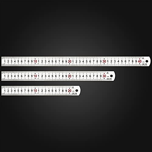 Set of 3 Stainless Steel Ruler 20 cm, 30 cm, 40 cm - Image 2