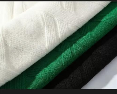 Men Vintage Twist Sweater Round Neck Solid Color Male Fit Knitted Pullover Loose Harajuku Sweaters3