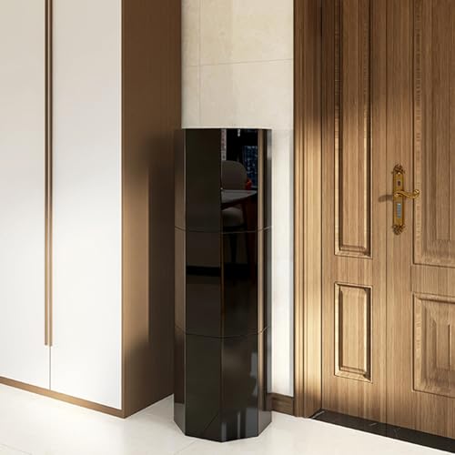 Étagère à chaussures rotative 360° en noir (35 x 127 cm) pour l'entrée