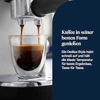 De'Longhi Dedica Style - Perfetto Kompakte Siebträgermaschine Espressomaschine mit Tasten, manuellem Milchaufschäumer für Espresso und Cappuccino, ESE Pad geeignet, 15cm breit, Weiß (EC685.W) – Ansicht 3