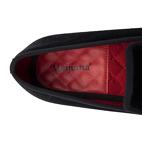 Meijiana Mens Loafers Wedding Dress Shoes Slip-On Loafers For Men Tuxedo Suit Shoes, Black-04, 11Us #TOP2
