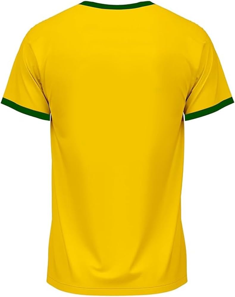 Brazil/Brasil 1970 Retro Soccer Jersey for Men – Vintage Yellow Football Shirt – Pelé Tribute – Classic Fan Apparel - Image 2