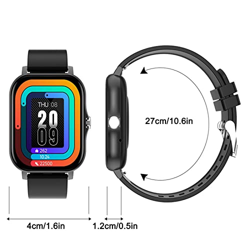 Gosuguu Multifunctional Bluetooth Talk Casual Smart Watch 1.7Inch Ips Full-Touch-Screen - Metal Case Customize Interface Health Monitoring Remote Take Photo Ip67 Sports Watch (Black) #TOP4