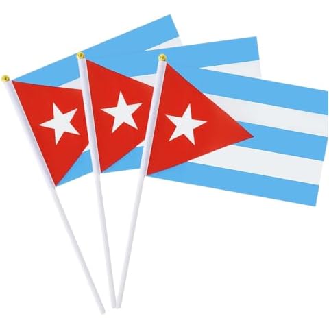 Cuba Flag Cuban Small Stick Mini Hand Held Flags Decorations 1 Dozen (12 pack) Cover
