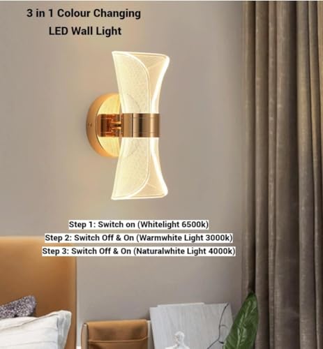 Image of BrightLyt Wall Light for Living Room, Modern Wall Lamps for Bedroom, Wall Lights for Home Decoration, Bedside Wall Lamp, Hotels and Restaurants (Pack of 1) (WL06 BLS)