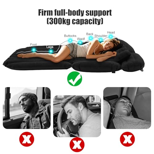 Icelus Auto Matratze SUV Luftmatratze with Luftpumpe 195 * 130 * 15 cm Aufblasbare Camping Kombi Luftbett für Auto Rücksitz Dickere Kofferraum Matratze Bett für Camping Outdoor Traveling