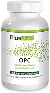 Plusvive OPC capsules with Grape Seed Extract from French Grapes, (400 mg)