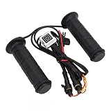 Luqeeg Puños Calefactables para Motocicleta de 12 V, Temperatura Ajustable, 1 par de Puños Calefactables Eléctricos, Material de Nitrilo Impermeable, Diseño Sellado y Abierto, 7,5 A,