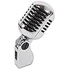 Pulse Silver Chrome Style 1950s Retro Vintage Vocal Microphone Dynamic Karaoke Disc. #2