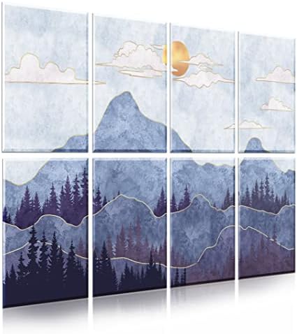 Ruonin.X 8 Pack Decorative Art Acoustic Panel .47"x 31" Sound Absorbing Panel,Acoustical Soundproof Wall Panels,Better Acoustic than foam, Suitable for Recording Studio and Home Acoustical Treatments.