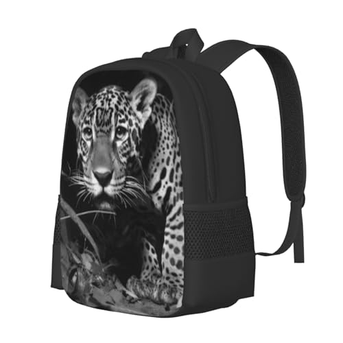 17 Inch Backpack for Tiger Through Lush Green Foliage Lightweight Adjustable Animal Backpacks with Mesh Side Pockets for Travel Outdoor Sports2