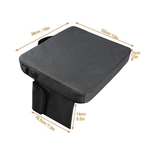 Hguim Portable Heated Seat Cushion Pad Hunting Seat Cushion Heated Usb Power With 3 Levels Fast Heating Warm Seat Pads For Office Park Boat Stadium Camping, Black, 38X33Cm #TOP1
