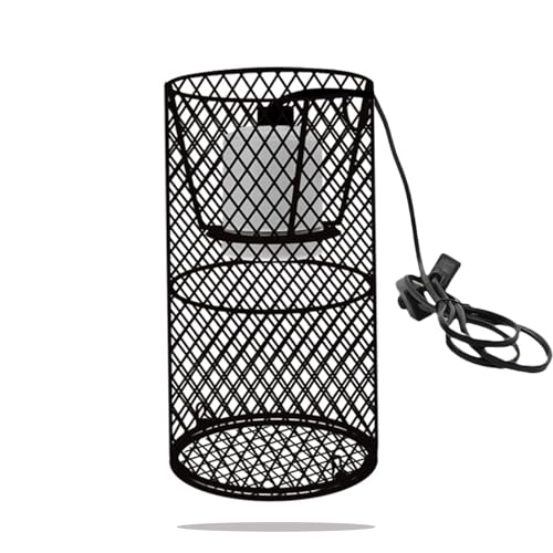 Lampe chauffante pour reptiles avec panier de protection E27 et douille en céramique