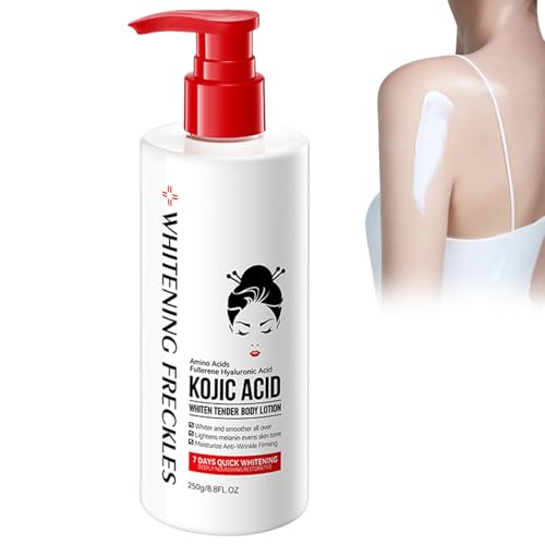Loción Corporal Ácido Kójico Iluminador, Crema Hidratante para Aclarar la Piel, Loción de Hidratación Intensa, Crema Corporal para Manchas Oscuras Hombres y Mujeres