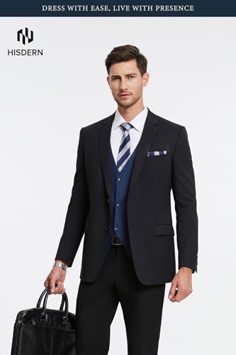 Image of HISDERN Mens Suit Vest Business Casual Dress Waistcoat Vest Solid Color Formal Wedding Vests for Suits or Tuxedo