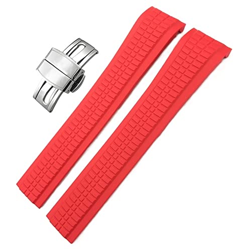 Bracelet de montre en caoutchouc fluoré 21 mm compatible série 5164A 5167A boucle papillon