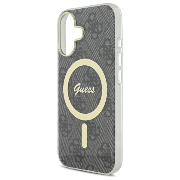 Coque iPhone 16 Plus anti-rayures Guess motif 4G noire durable - 6