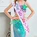 kreat4joy Mermaid 5th Birthday Decorations, Mermaid Dive into Five Sash for Ocean Theme Mermaid 5th Birthday Under The Sea Party Decorations Supplies Gifts