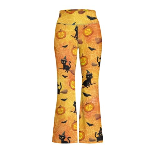 Pantalones acampanados de cabeza de calabaza elásticos de tiro alto mujer