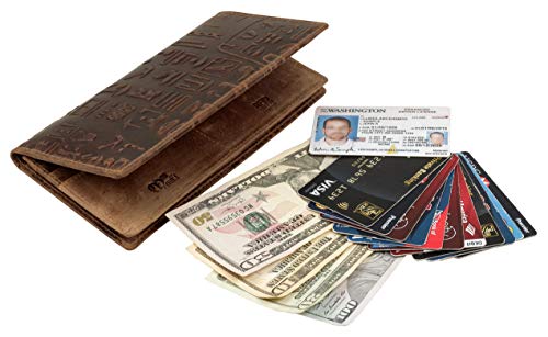 Image of RFID Blocking Mens Genuine leather Bifold Long Wallet