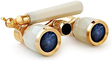 Milana Optics Opera Glasses - Symphony Series - Pearl Finish, Golden Rings
