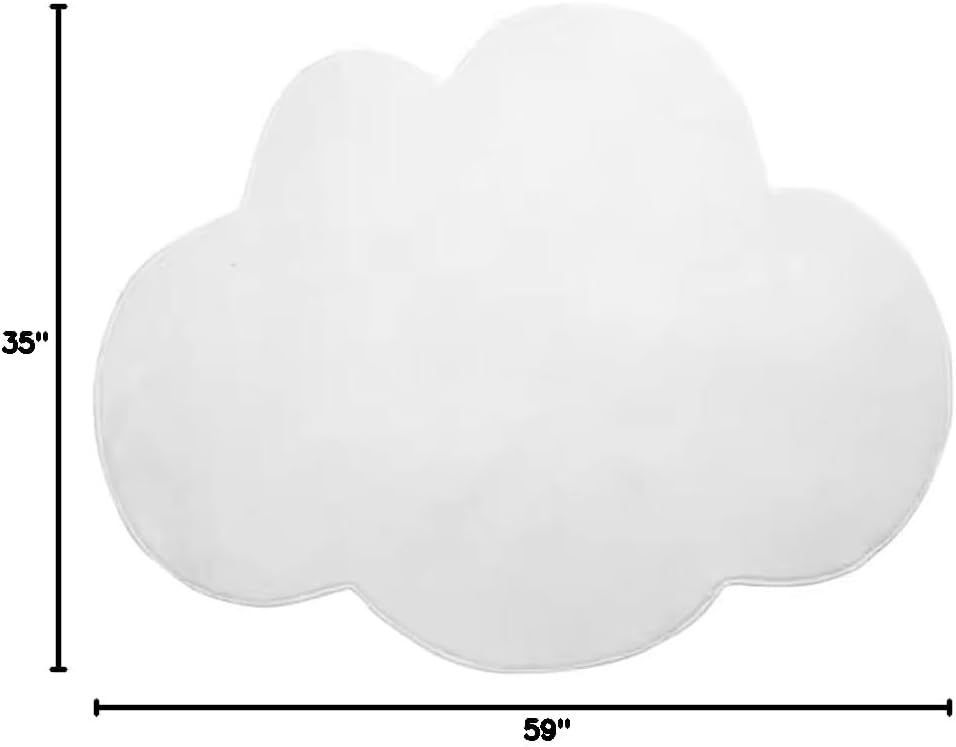 White Ultra Soft Irregular Shaped Rug for Living Room Bedroom Dining Kitchen Cloud Shape Carpet Modern Washable Nursery Playroom Home Office Aesthetic Area Rug Cute Throw Rugs 3x5