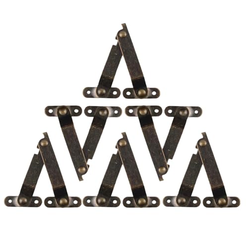 カバーのヒンジ - ソフトクロージャーのある6つのヒンジの多く|ロックとリフティングを備えた調整可能な強化システム|おもちゃ、ベンチ家具、コーヒーテーブル、木製の箱のためのメタルアクセサリー