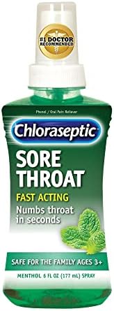 Chloraseptic Sore Throat Spray, Sugar Menthol Flavor, 6 Fl Oz