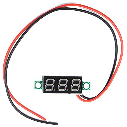 Image of (5 Pack) JacobsParts DC 4.5-30V 2-Wire Voltmeter 3-Digit LED Display Panel Volt Meter Digital Voltage Tester (Green)