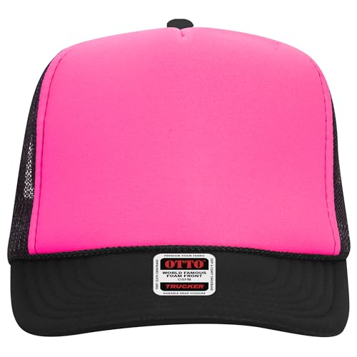 Image of OTTO Polyester Foam Front 5 Panel High Crown Mesh Back Trucker Hats in 97, Bulk, Wholesale