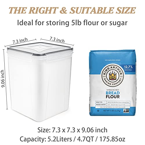 image for Large Food Storage Containers 5.2L /175oz, Wildone 4 Piece Plastic Air