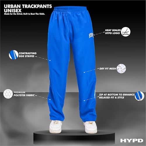 Image of HYPD Urban Track Pants for Men | Dry Fit Mesh Gym Wear | Zippered Bottom, Back Pocket | Relaxed Fit Joggers for Sports, Workout, Running & Casual Wear