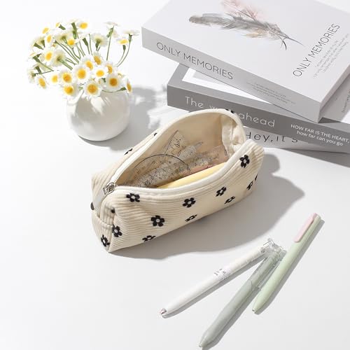 Image of Pencil Case Lightweight Aesthetic Pen Case Office College School Storage Bag Pouch Holder Box Organizer Makeup Pouch Cosmetic Bag for Girls Boys Kids (Flowers-Plum blossom)