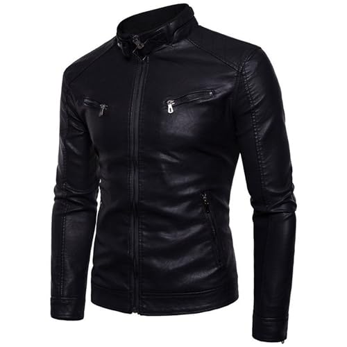 Manteau bomber classique pour homme coloris noir en similicuir taille M