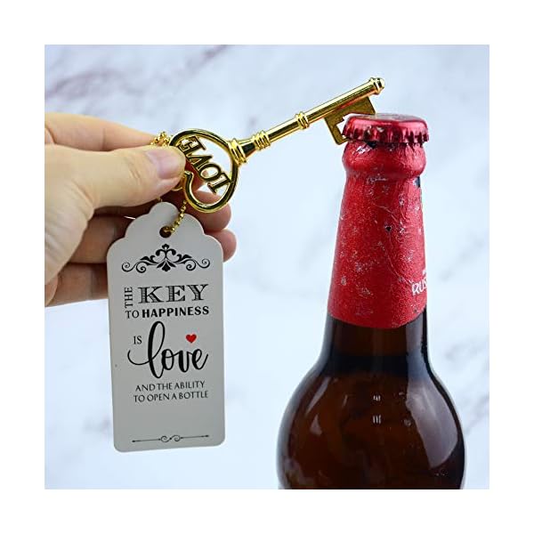 Aokbean 52pcs Vendimia Esqueleto Abrebotellas Clave Favor de Boda Set de Regalo de Recuerdo para Invitados con Escort… - Imagen 8