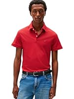 Tommy Hilfiger Men's Stretch Slim Fit Polo, Primary Red, Large
